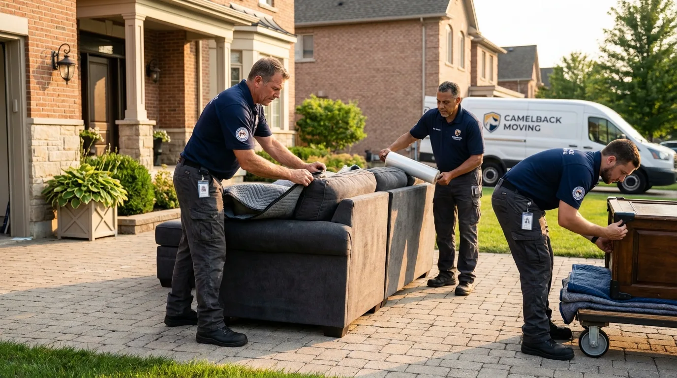 Large estate moving crew wrapping furniture in Ranchos de Taos, NM