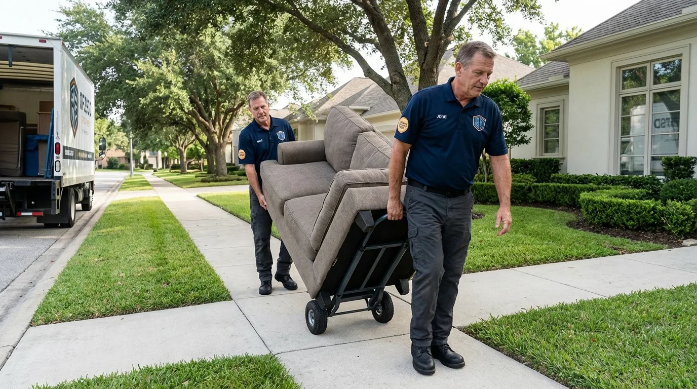 Local residential moving crew loading furniture in Ranchos de Taos, NM