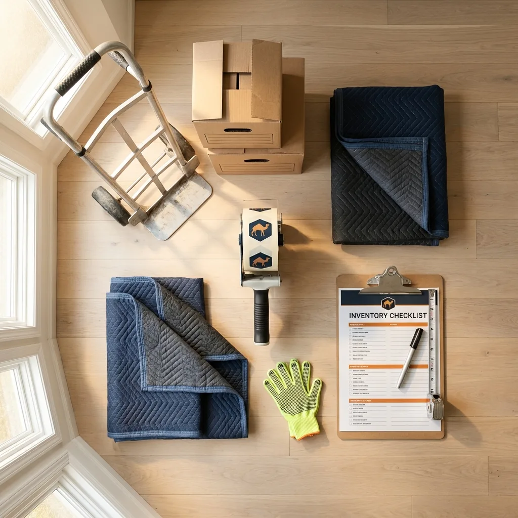Professional moving supplies and packing materials layout for Ranchos de Taos residential relocations